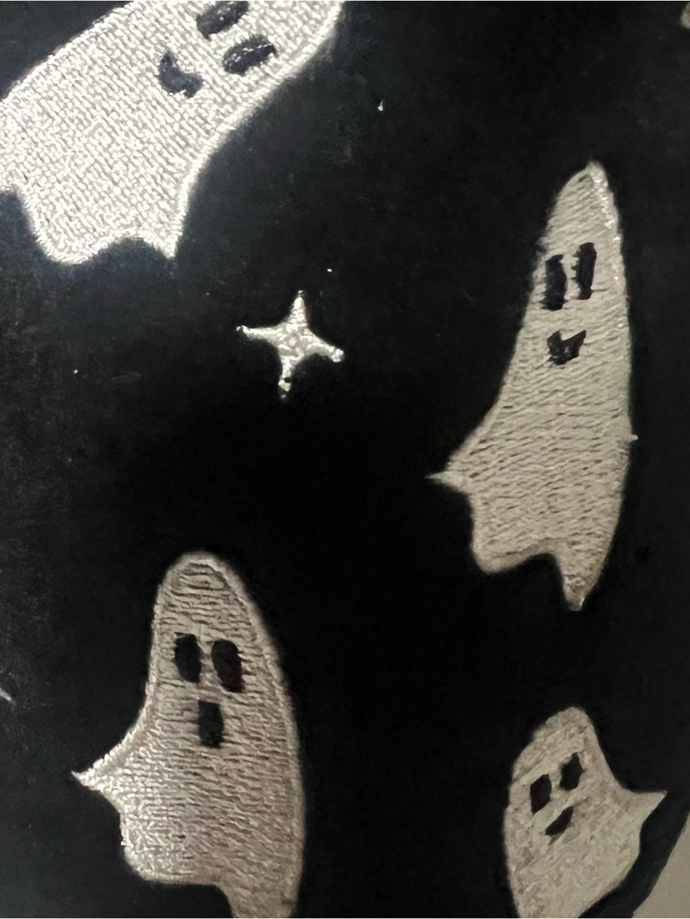 Womens Black Ghost Slip-On One-Piece Slippers - Picture 2 of 5